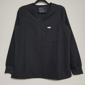Figs Scrubs Catarina Long Sleeve Top Size M Black
